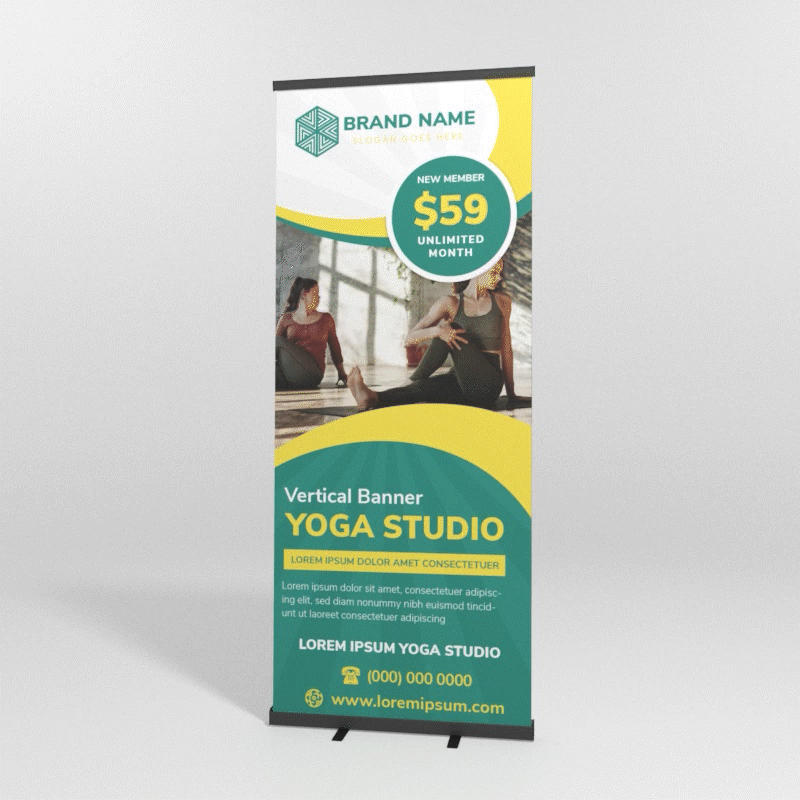 Double Foot Retractable Banner Stand (with Print)